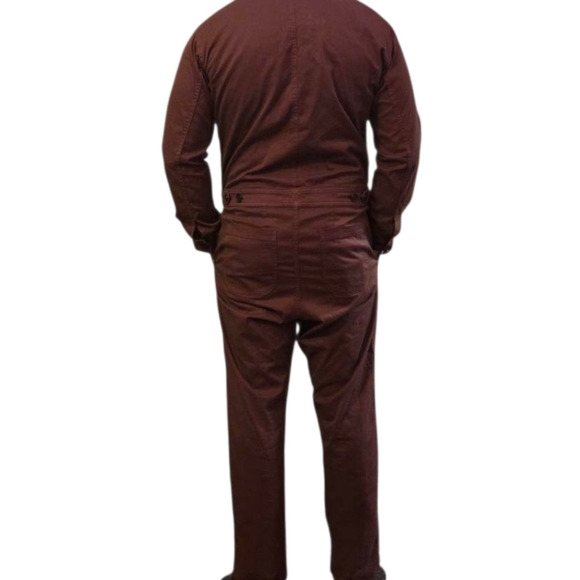 BR/HTG-SF-78 Banana Republic Reissue M Chocolate Rust Utility Jumpsuit Gorpcore - Picture 2 of 16